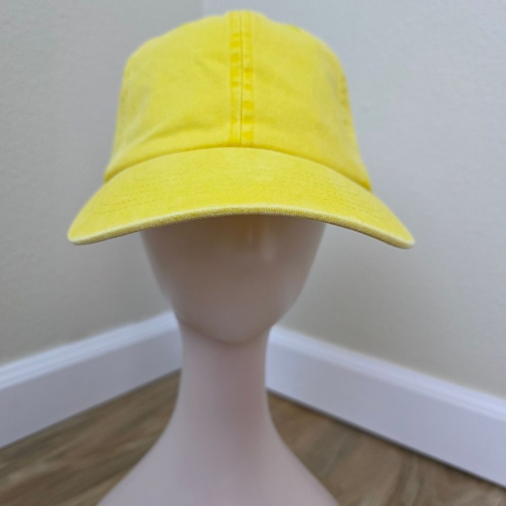 ☔️🩵NWT Yellow Unisex Cotton Low Profile Adjustable Baseball Hat - Picture 5 of 12